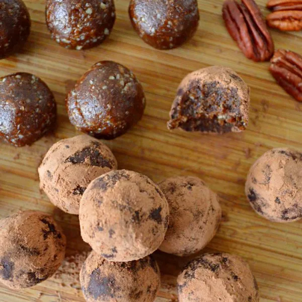 Trufas saludables de chocolate